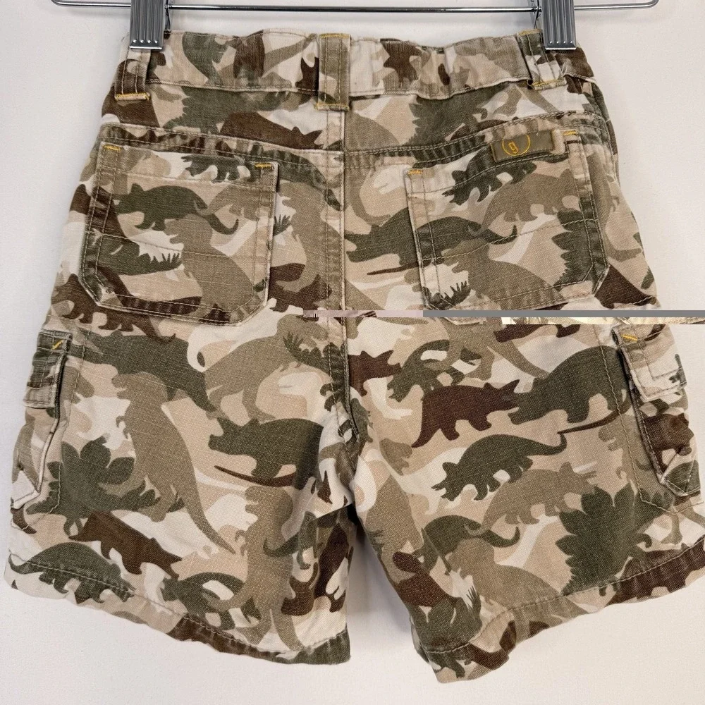 Gymboree 2T Boys dinosaur camo cargo VTG Y2K Cotton Canvas Pockets 4